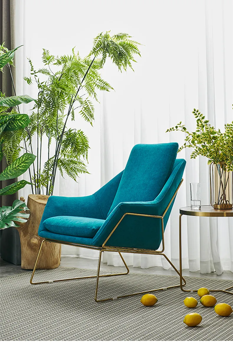 Modern Leisure Chair Cheap Arm Design Fabric Yellow Color Accent Chair Living Room