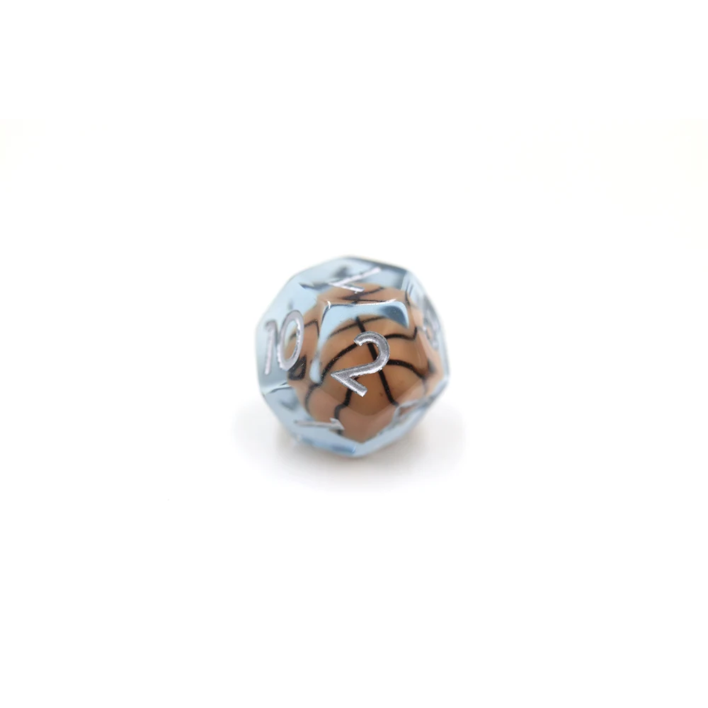 ODM OEM High Quality 7 Pcs Blue Polyhedral Dice Resin with Soft Edges for DND Game supplier