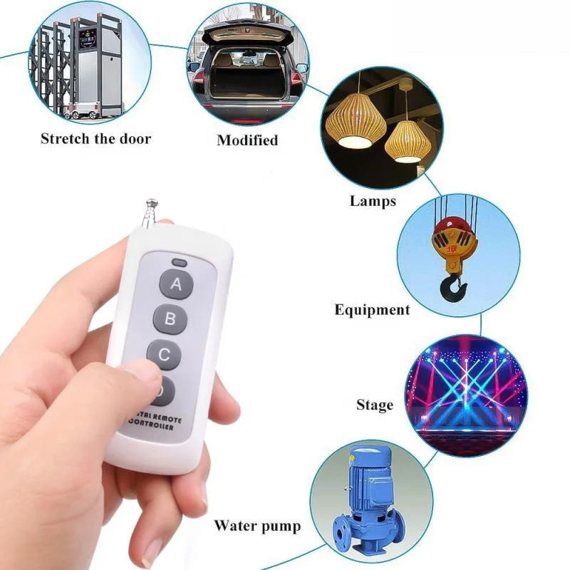 Wireless  Remote Control Switch Garage Door  Remote Switch 4 Button Silicone Remote Control Handheld Transmitter PT224 EV152