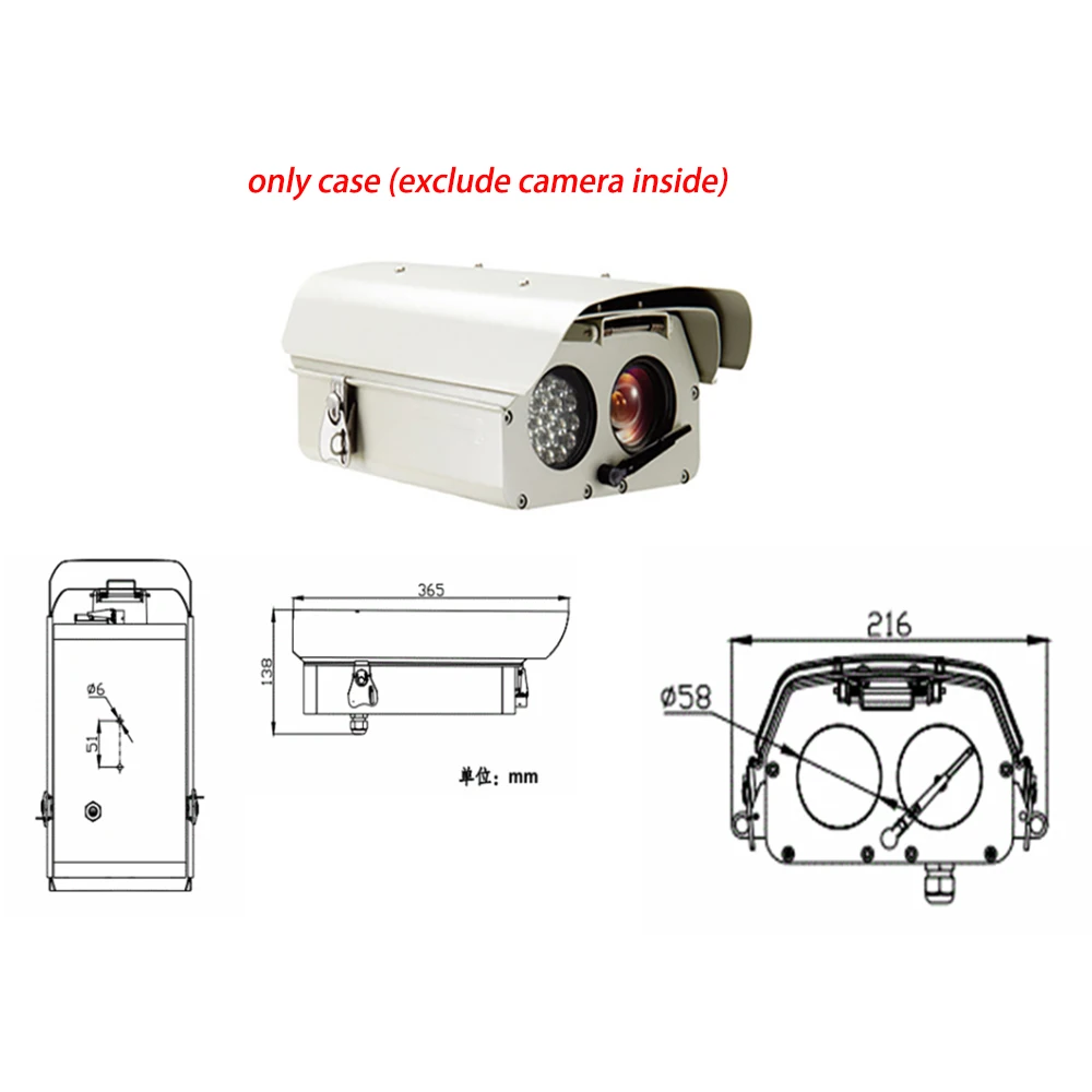 Outdoor Large Metal Doublewindow Enclosure Box Camera Housing Cctv