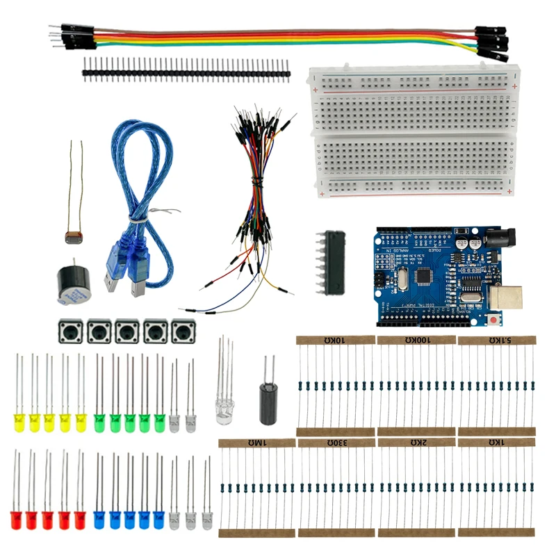 Breadboard Cable Resistor Capacitor Led Diy Electronic Kit Super ...