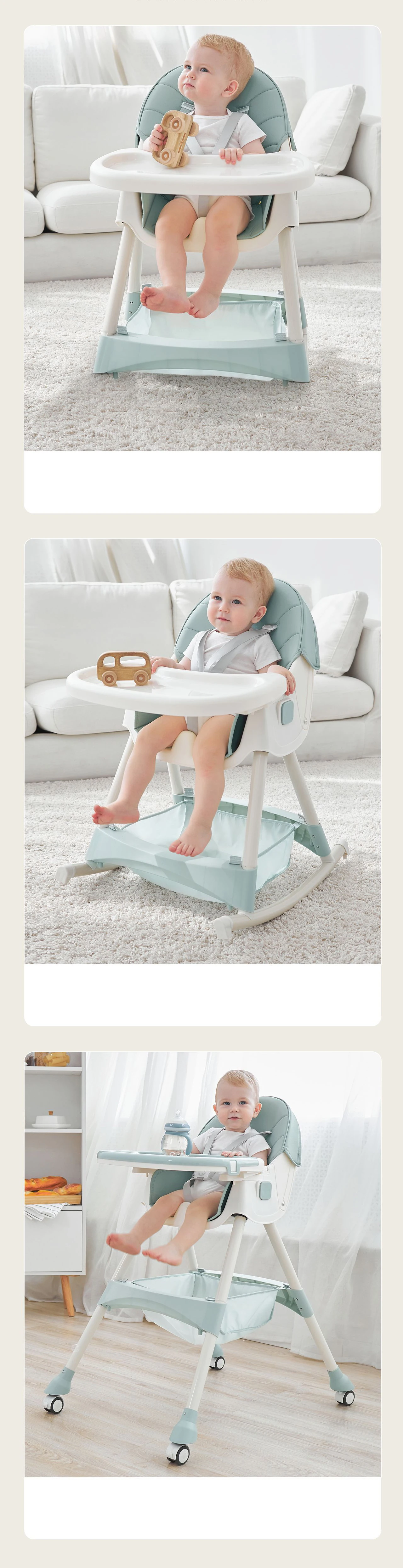 3 In 1 Multifunctional High Chair Children Safety Baby Dining Chair