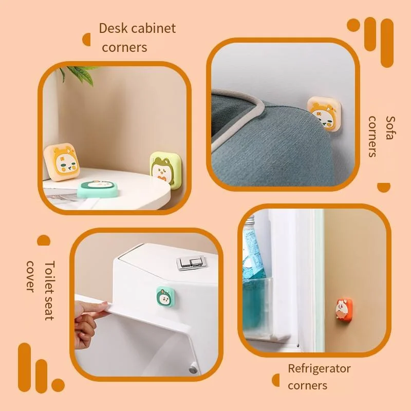 Doorknob anti-collision cushion cute cartoon home door anti-collision mute stick cabinet table behind the door details