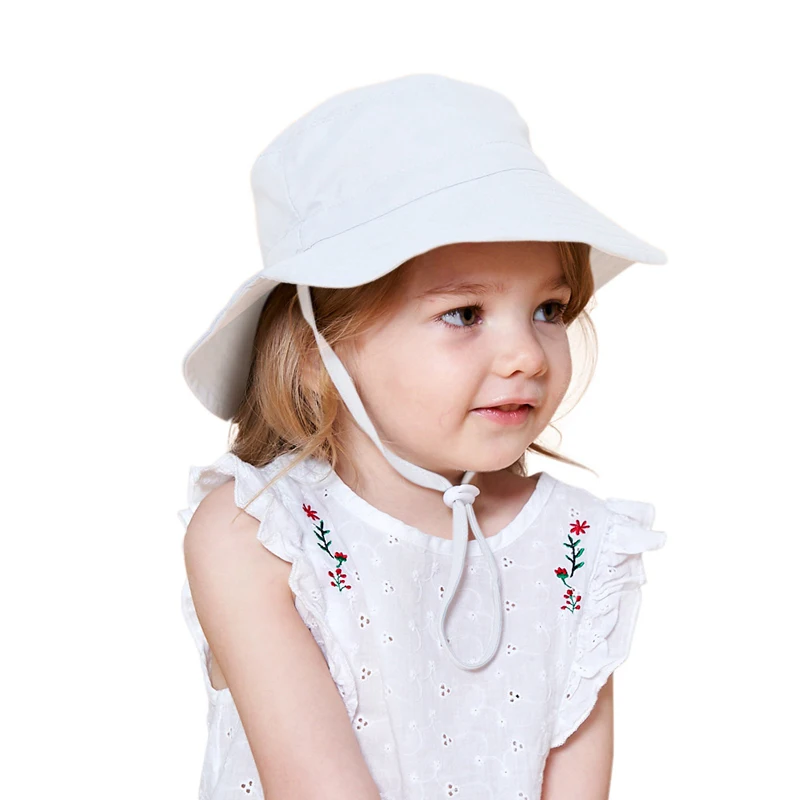 Summer Bulk New Design Adjustable Colorful Toddler Fisherman Sun Hat Plain Polyester Cotton Baby Children Kids Bucket Hat