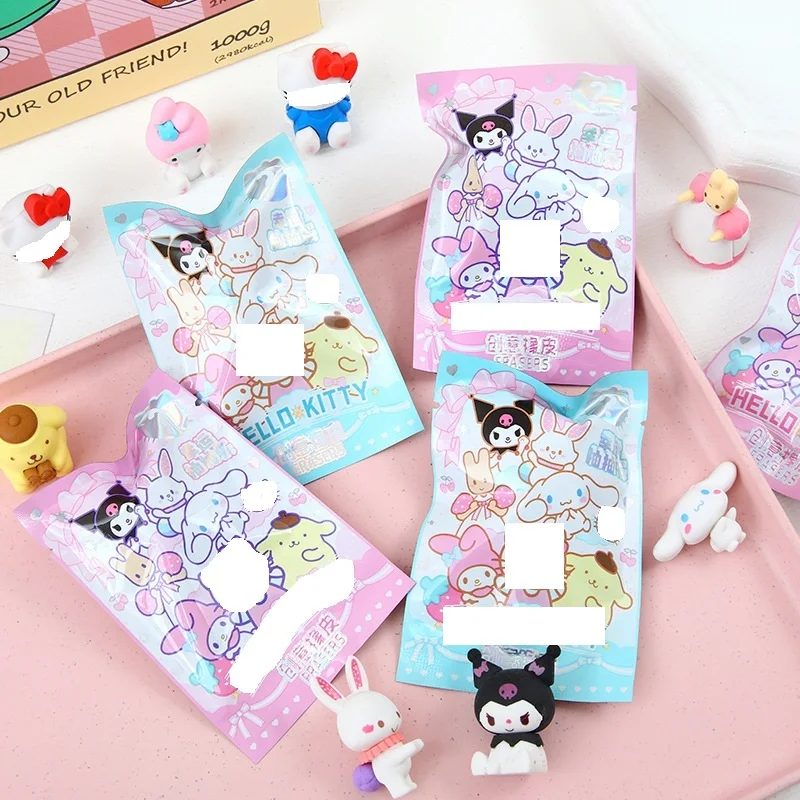 32pcs/set Sanrio Blind Box Eraser Kawaii Hellokitten Melody Kuromi ...