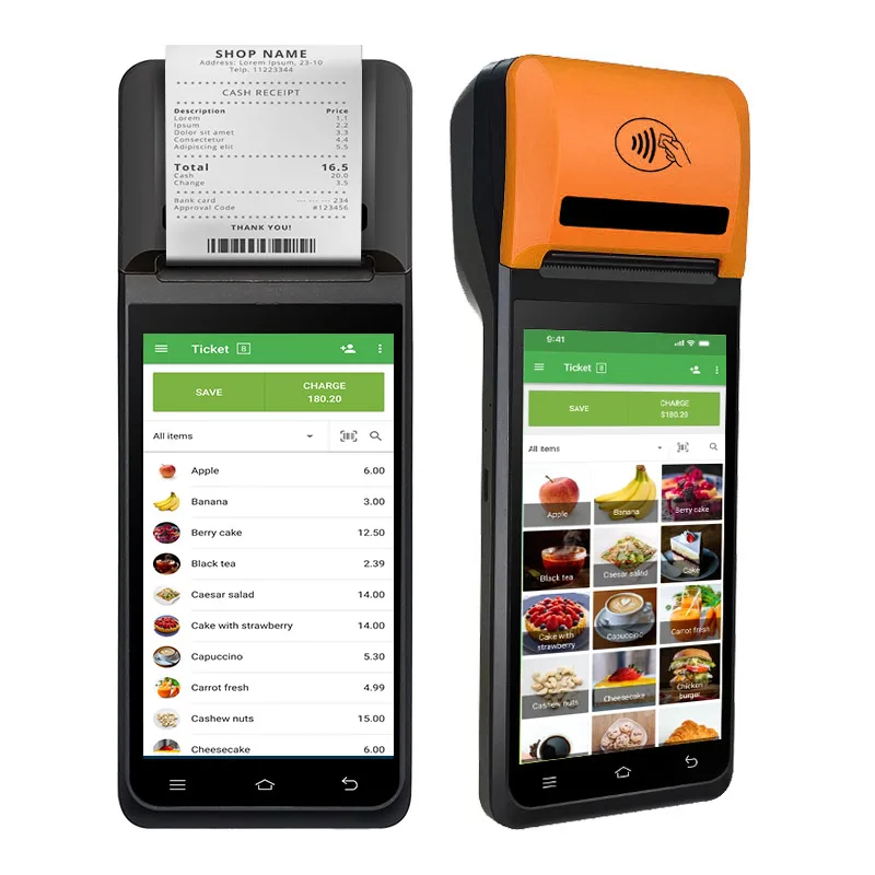 Noryox источник поставка Nb55l Android 12 Pos-терминал 5 дюймов 3 ГБ + 16 4 г Wi-Fi кассовый аппарат