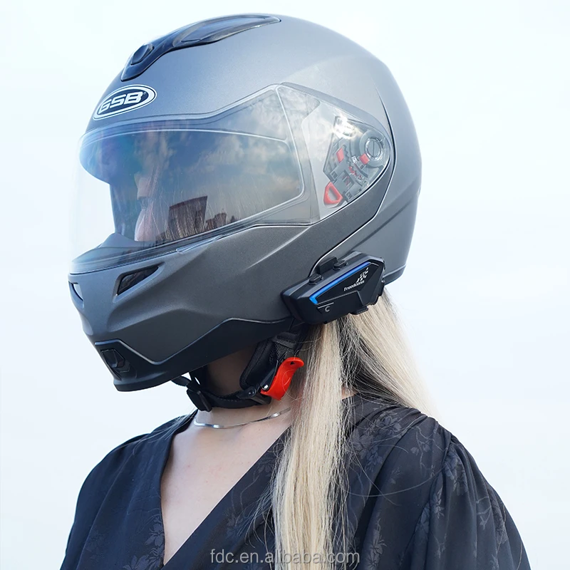 FX Mesh  Helmet Bluetooth Intercom Headset Powerful AI Voice Assistant Waterproof Bluetooth Intercom Helmet Headset