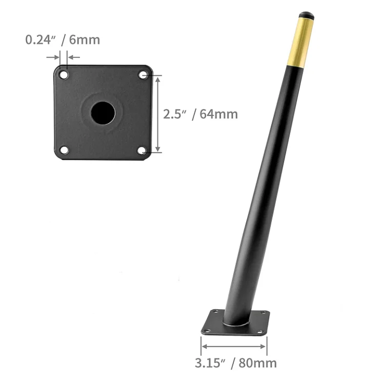 Конические металлические ножки 4-28 дюймов, матовые, черные, золотые, для дивана, шкафа, стола, стула, мебельные ножки