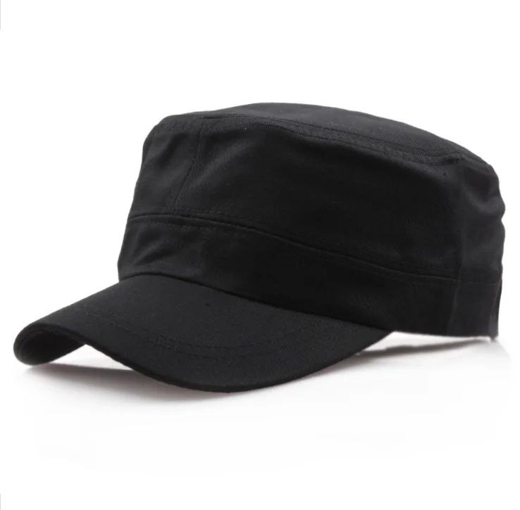 Custom Logo Tactical Cap Adjustable Flat Top Sun Hat  Protection Plain Patrol Cap