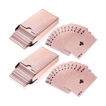 High Quality Plastic Rose Gold Playing Cards PET Custom Poker Card for Party Game Casino