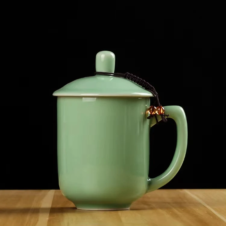 product longquan celadon plum ceramic cup ice cracked design customizable water customized drinking tea cup for hotel office home use-10