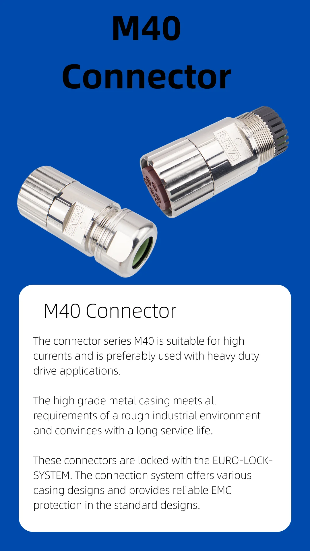 M40 Female Straight Metal Connector Electrical Circular Waterproof