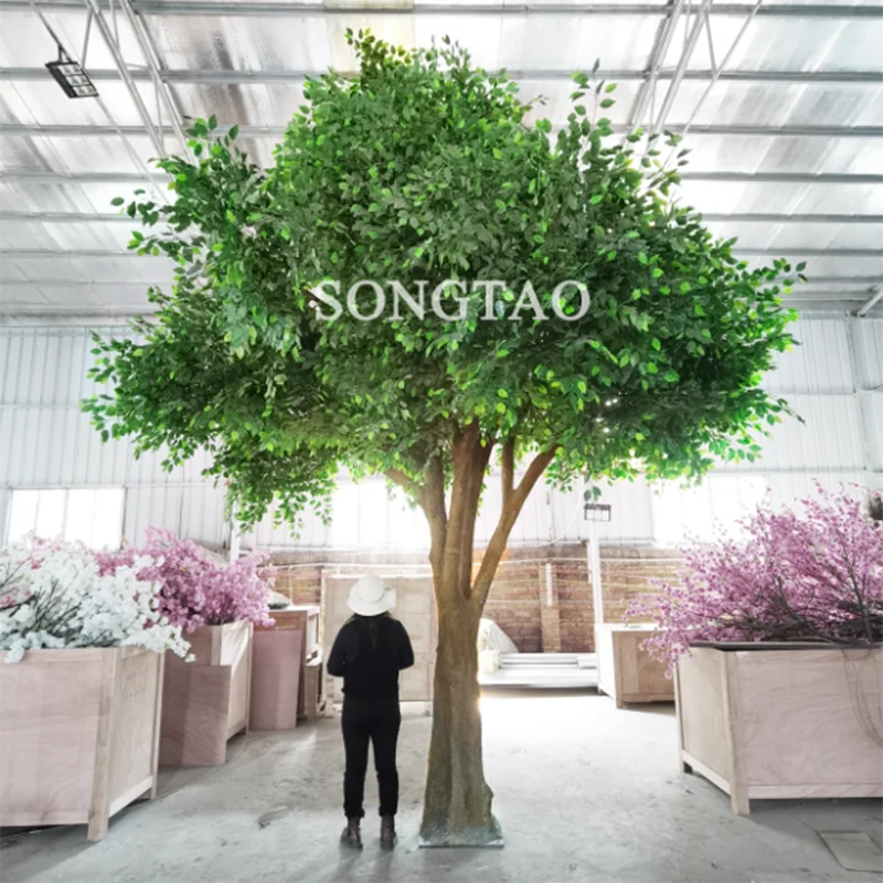 6 Meter Large Green Artificial White Theme Park Ficus Tree Artificial