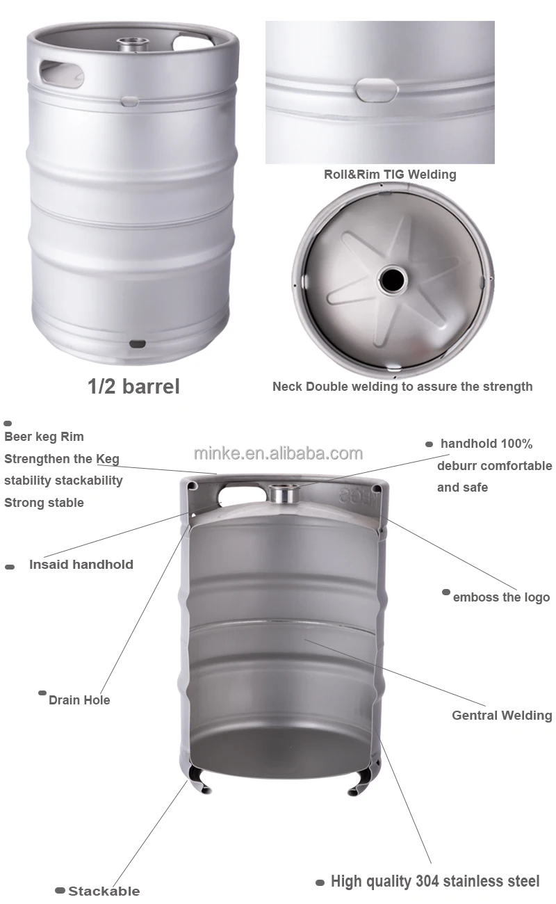 Us 1/2 Barrel Stainless Steel Beer Keg Factory Supply Us Beer Barrel ...