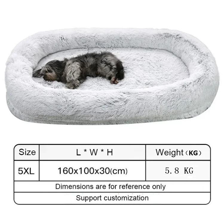 2023 Wholesale Customized Luxury Faux Fluffy Memory Foam Large Dog Bed