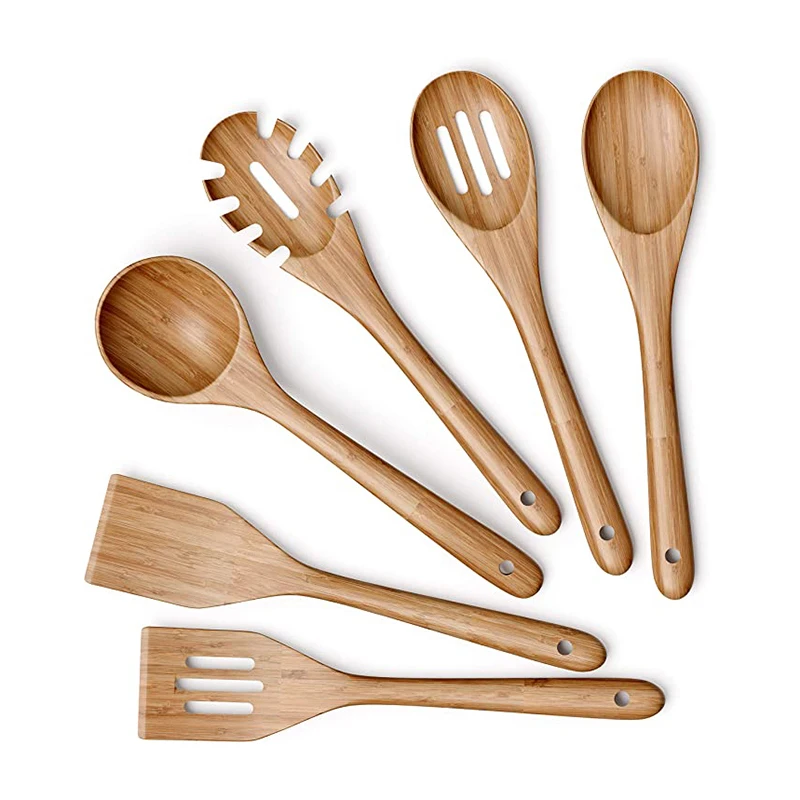 Natural Bamboo Kitchen Utensils Cooking Utensils Kitchen Set Custom