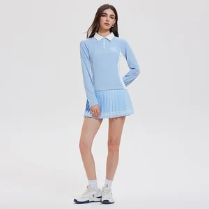 High Quality Tennis Suit Long Sleeve Breathable High Waist Yoga Wear Women Running Fitness Workout Tracksuits Tennis Skirt Set