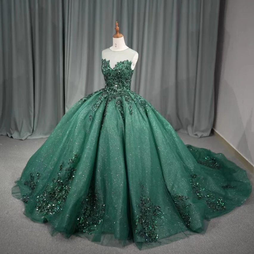 sachin and babi light blue dress Emerald Green Sequins Prom Dress Mermaid Sleeveless With Slit – Newinlook