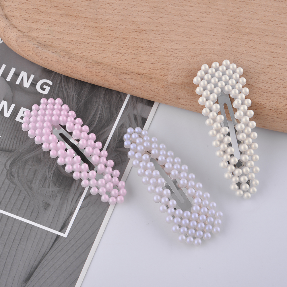 Модные заколки для волос с искусственным жемчугом треугольные геометрические заколки для волос с жемчугом для девочек женские аксессуары для волос Элегантные Заколки Для Волос