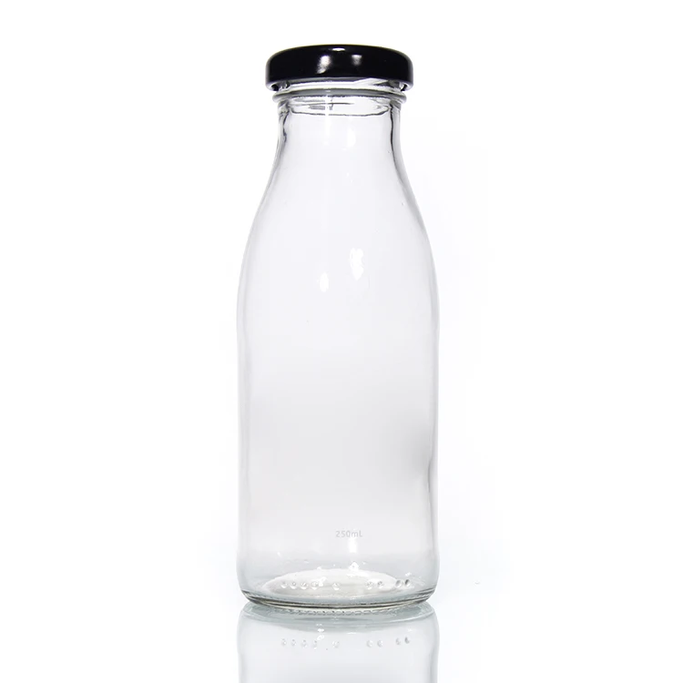 12oz Farmhouse Glass Milk Bottle - Square