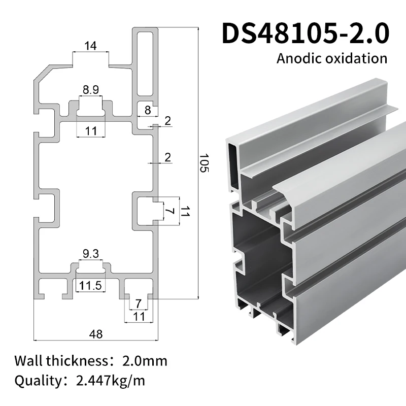 2.5x Speed Chain Aluminum Profile 48105 Assembly Line Track 19.05 Pitch Double Speed Chain BS25-C206B factory