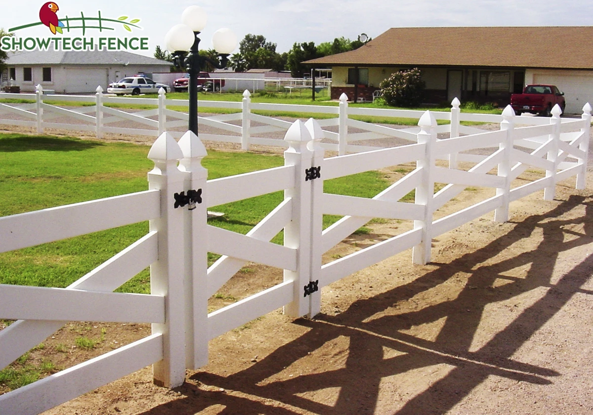 Showtech New Design Crossbuck Fence Vinyl Horse Fence Paddock Fence