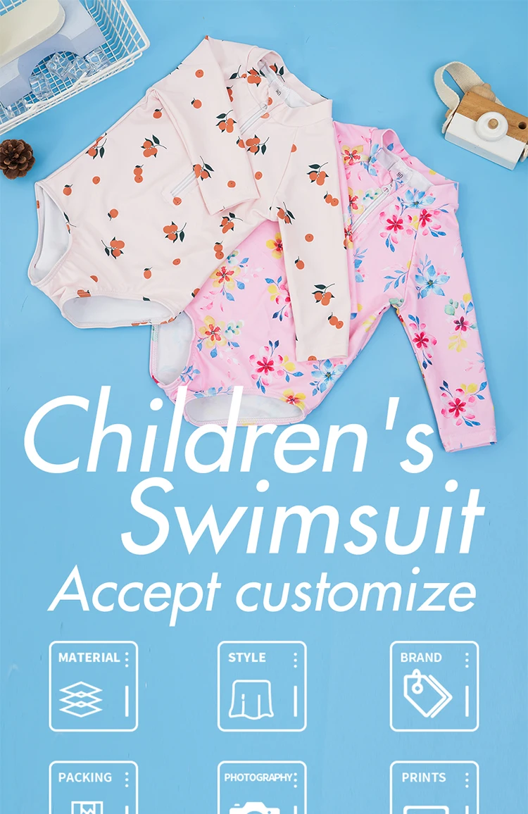 New One Piece Swimsuit Bathing Suit Lovely Baby Girl Floral Kids