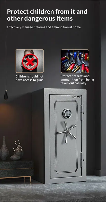 CEQSAFE American High Security Fireproof Metal Big Long Home Gun Safe Deposit Box manufacture