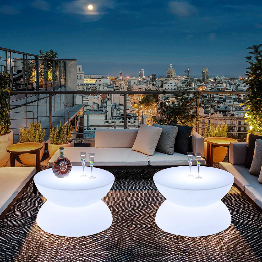 LED Coffee Tables Hotel Table PE Material Feature with 16 Color bar ...