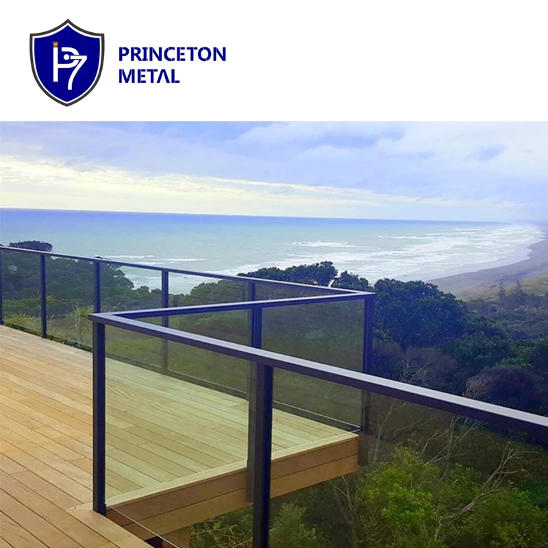 Princeton Modern Design Aluminium Glass Handrail and Balustrade for Stairs and Balcony for Home and Office