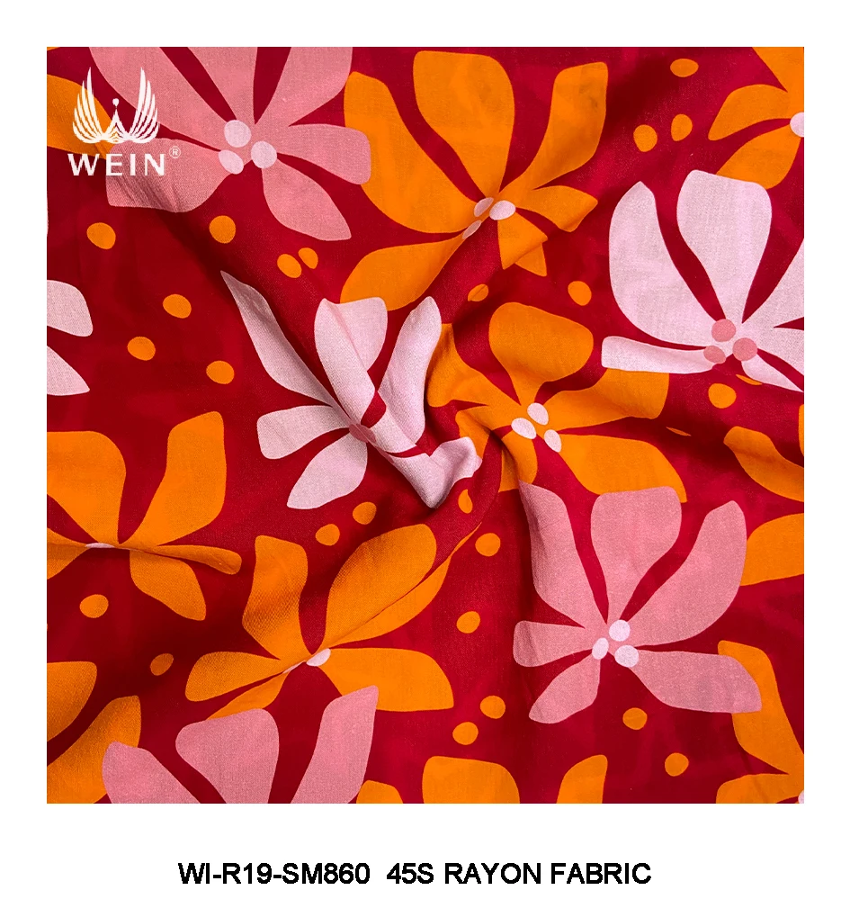 Wir19 100 Rayon 45s Viscose Soft Digital Printing Fabrics With New