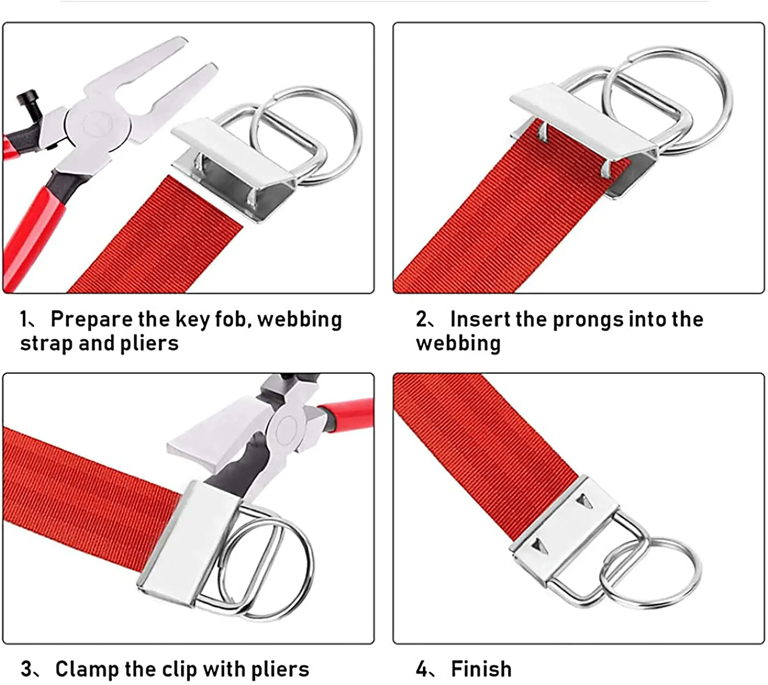 Key Fob Hardware for Wristlet Keychain, Key Lanyard and Key Chain Making Hardware Supplies