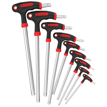 Professional Tools Multi sizes Torx Flat Ball end T handle Type long arm Allen Hex Key Wrench Spanner Set