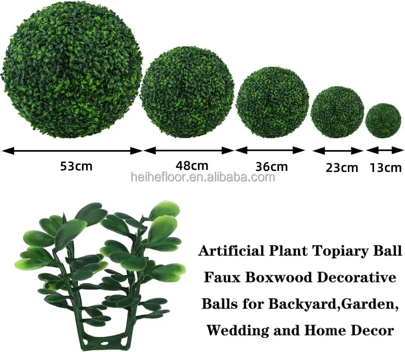 Artificial Plant Topiary Ball Faux Boxwood Grass Balls For Backyard