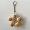 Caramel bread rotating button keychain