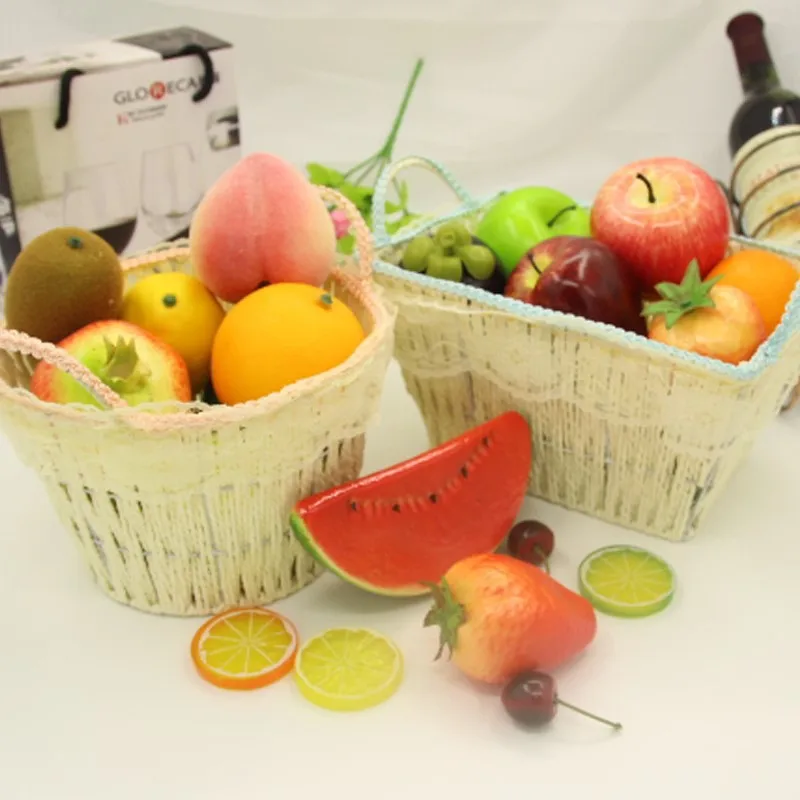 Colorful Artificial Decorative Plastic Fruit Grape Apple Banana Mango for Indoor Decoration