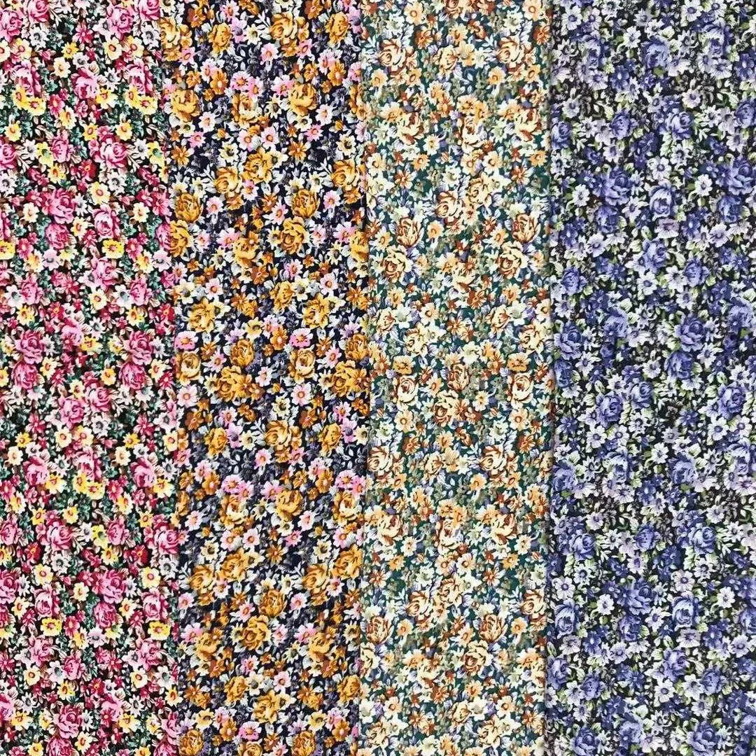 
 Custom color plain style floral pattern woven stock lots rayon printed fabric for garments  