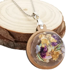 boho chic jewelry women with flower gold foil abalone shell wood and resin jewelry bohemian handmade jewelry wholesale