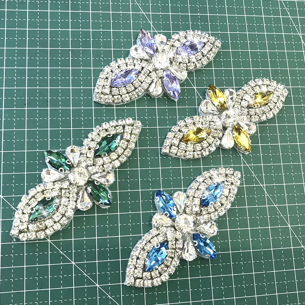 S626 Rhinestone Applique Crystal Patch Embroidery Bridal Jewelry