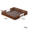 Square deep color wooden tray-29*29*4cm