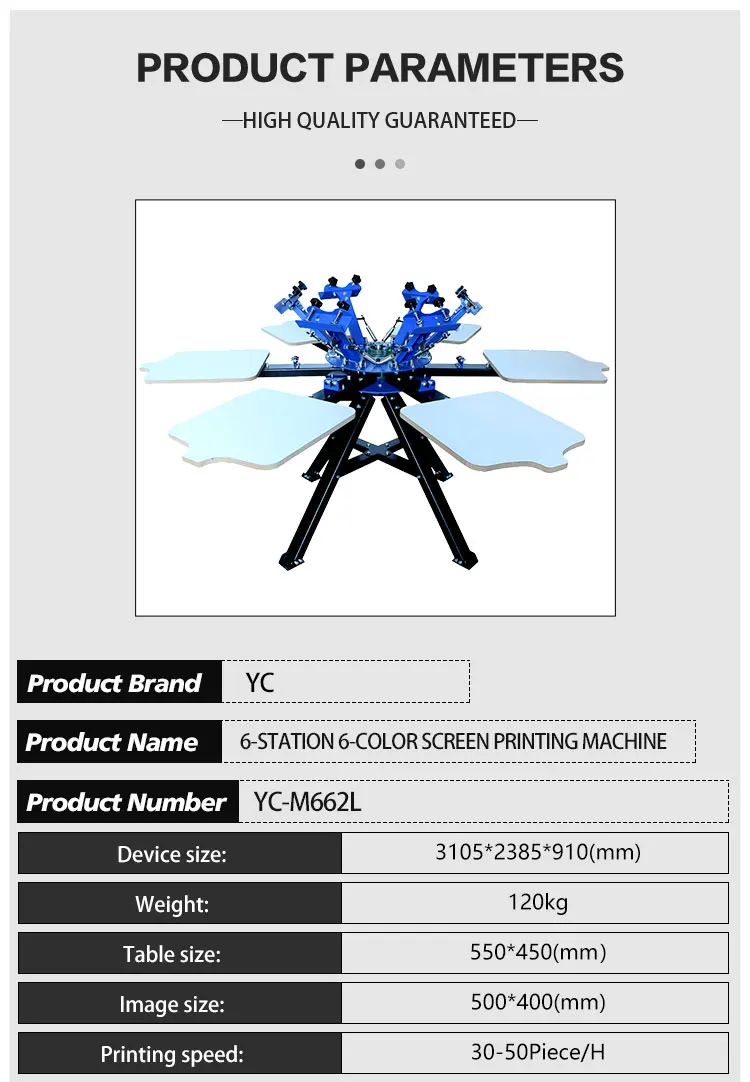 1-2-4-6-station Economical and practical: 6-station manual screen printing machine is preferred for small enterprises