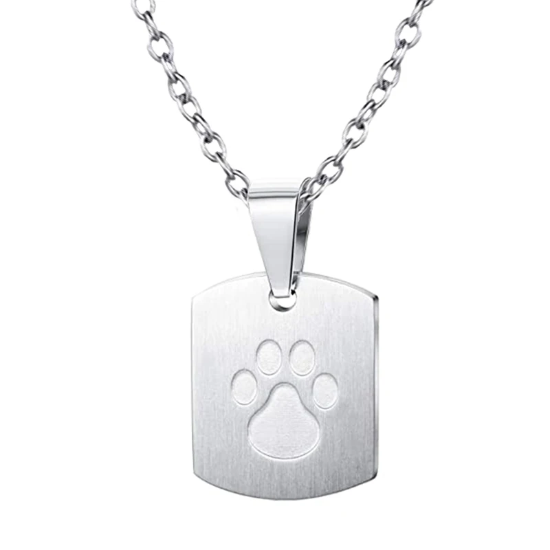 Pet Urn Necklaces for Ashes Paw Print Memorial Ash Pendant Necklace Cremation Keepsake Jewelry for Dog's Ashes with Filling Kit