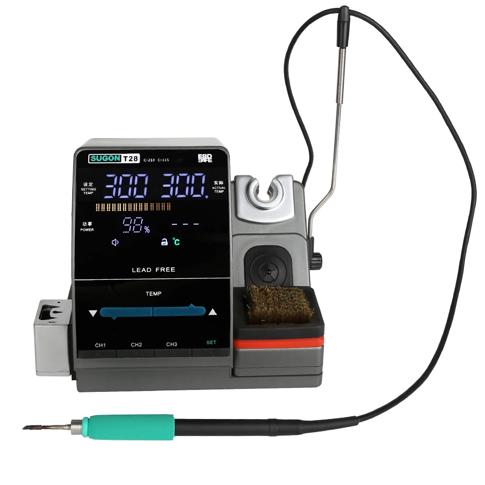 Easy to Operate Sugon T28 Soldering Iron Preheating Station With 210 115 Replace Double Welding Station