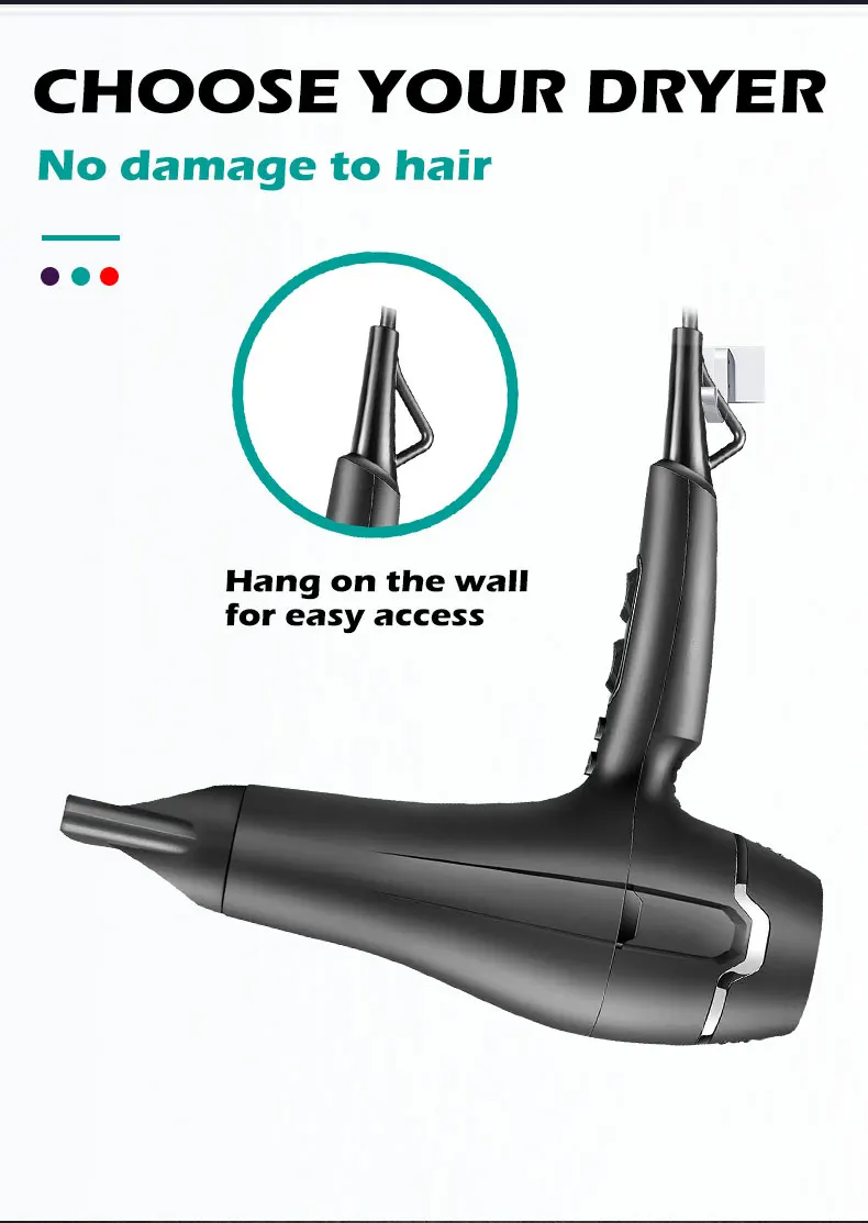 Description Picture 3 of itemVGR V-450 hair salon household hair dryer with high power and multi gear control for cold and hot air distribution nozzle hair d