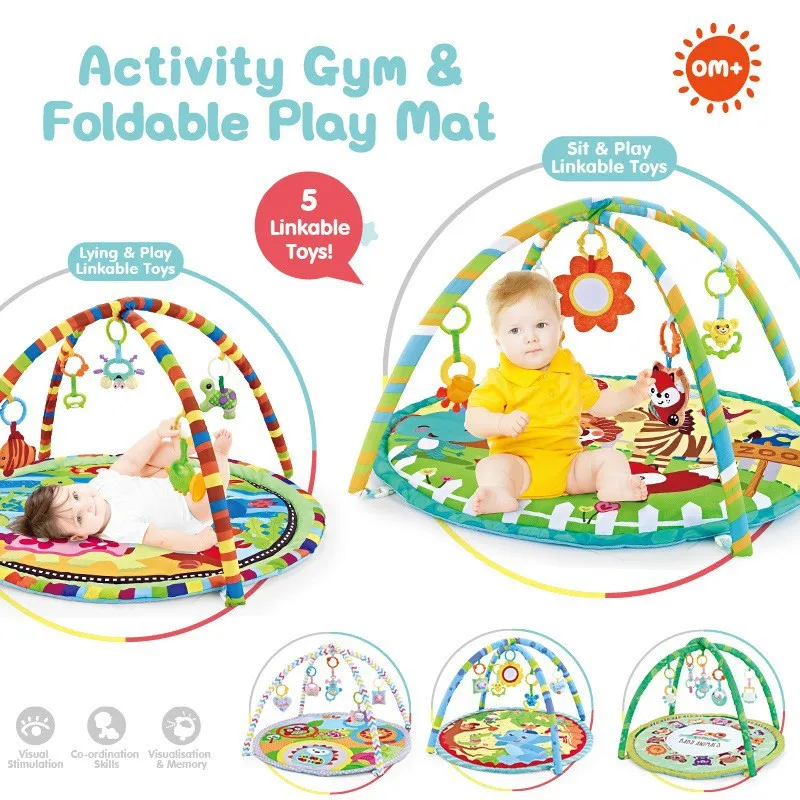 Funny Baby Play Gym mat Tummy time Baby Play Gym Activity mat Safety Foldable Play Gym for Newborn Babies manufacture