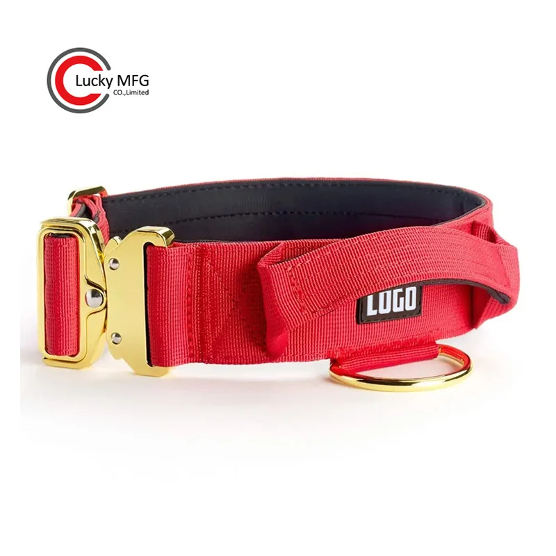 New Nylon Tactical Large Dogs Training Dog Collar Combat Pet Collar For