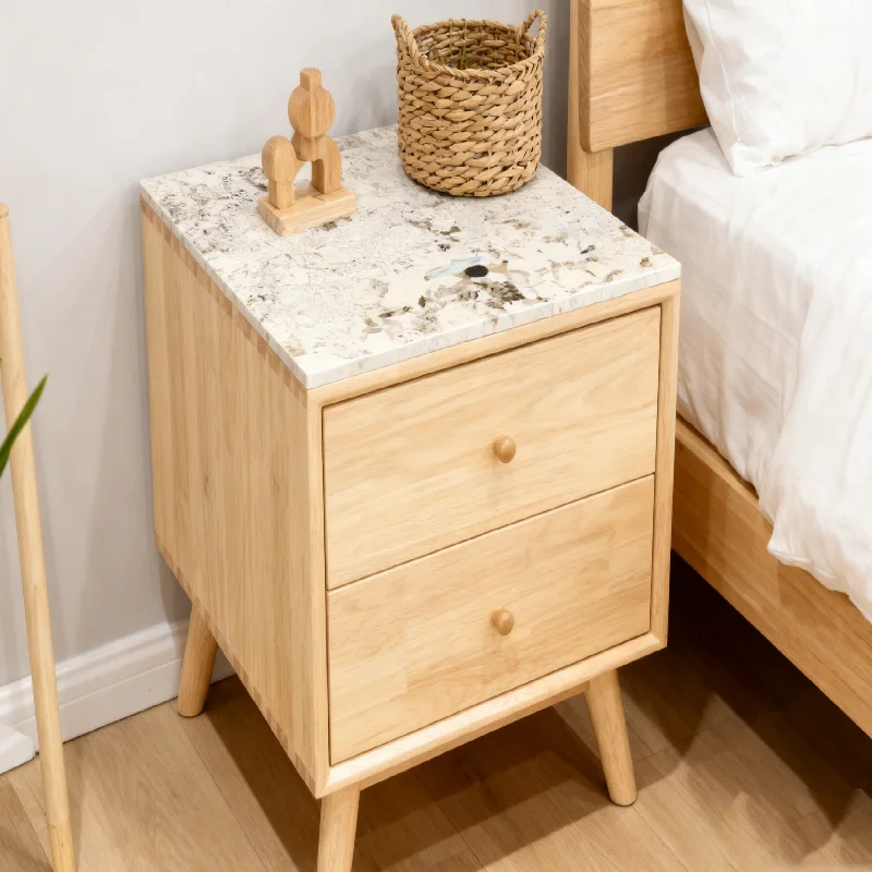 product natural stone alaska white granite modern nightstand for bedroom hotel suite villa apartment-2