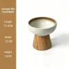 Wooden stand + high-rimmed bowl