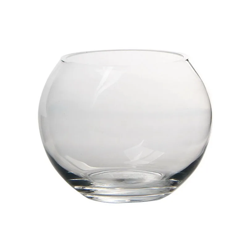Vaso in Vetro Tondo, Boccia per Pesci Rossi, Vaso per Fiori per Terrario, Vaso in Vetro Decorativo, Vaso Rotondo per Decorazioni, Vaso Sferico, Ampolla per Pesci (11,5 cm x 14,5 cm