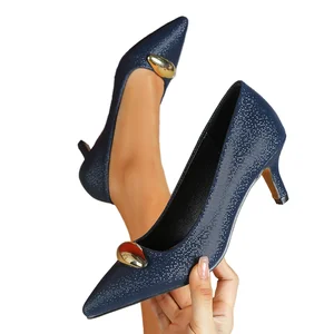 Xuanhui Women's Formal High Heels Shoes New 6cm Thin PU Leather Pointed Pumps Cushioning Comfortable Evergreen Soft Summer